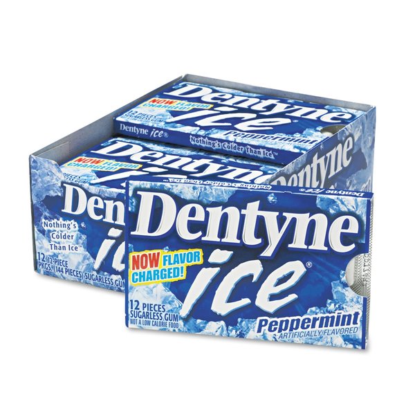 Dentyne Ice Sugarless Gum, Peppermint Flavor, 16 Pieces/Pack, PK9 00 12546 31254 00